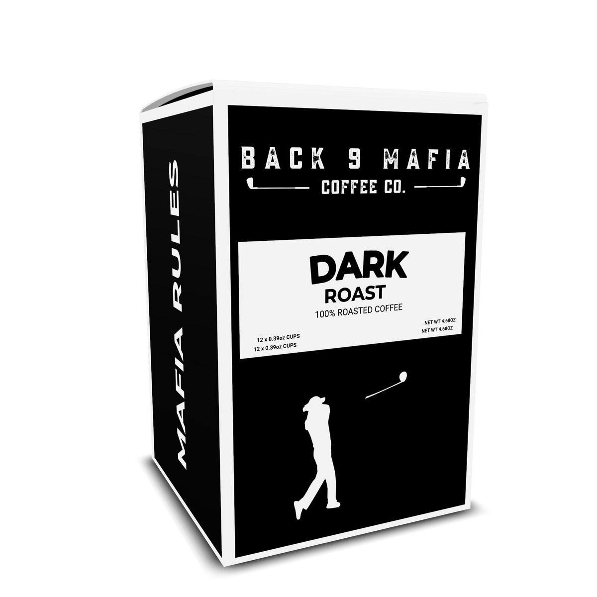 Back 9 Mafia Coffee Pods Dark Roast - reverse of the pod packaging