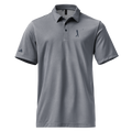 Mafia Polo in collegiate navy melange — adidas recycled polyester with the Back 9 Mafia mark