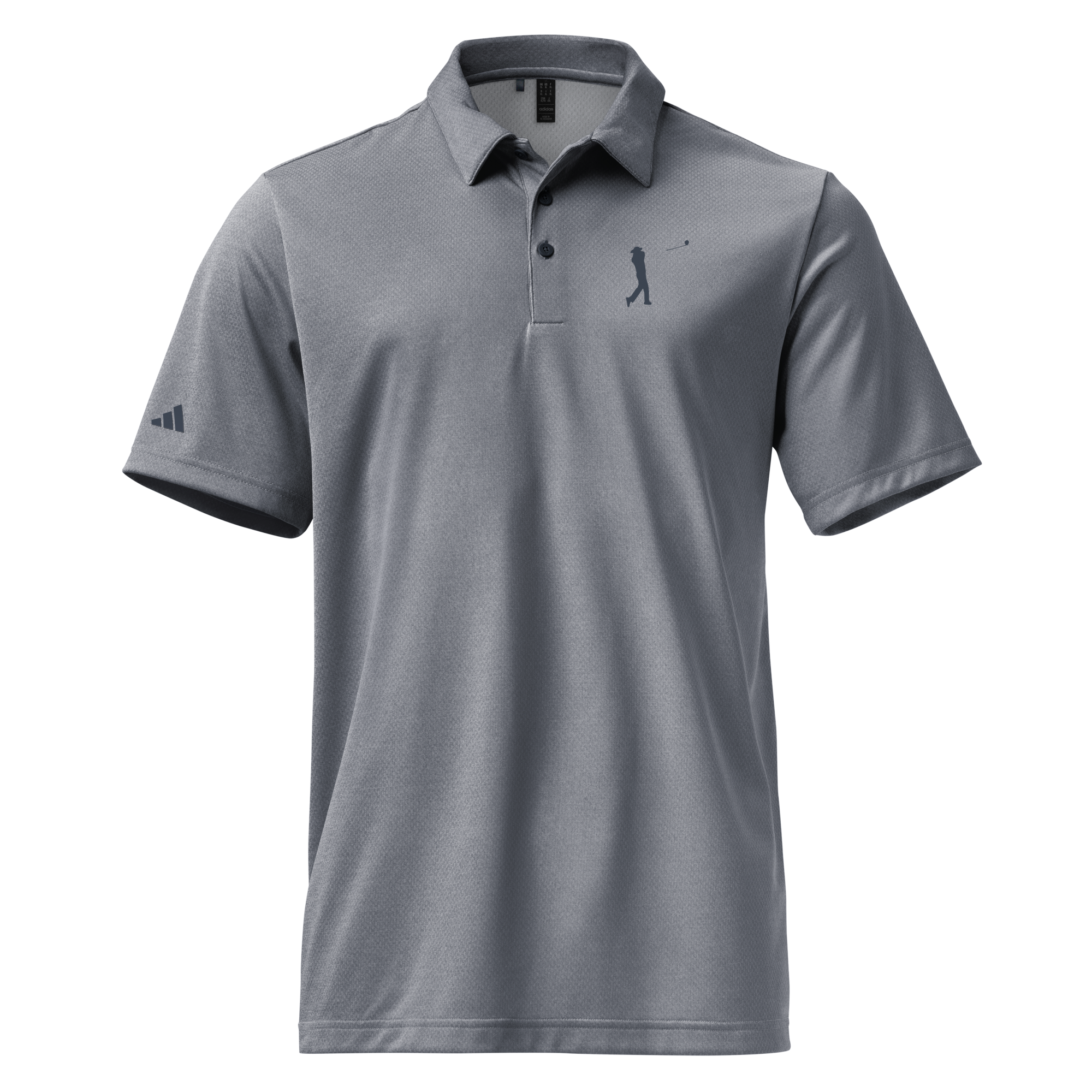 Mafia Polo in collegiate navy melange — adidas recycled polyester with the Back 9 Mafia mark