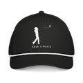 Mafia Rope Hat in black, front — braided rope across the bill