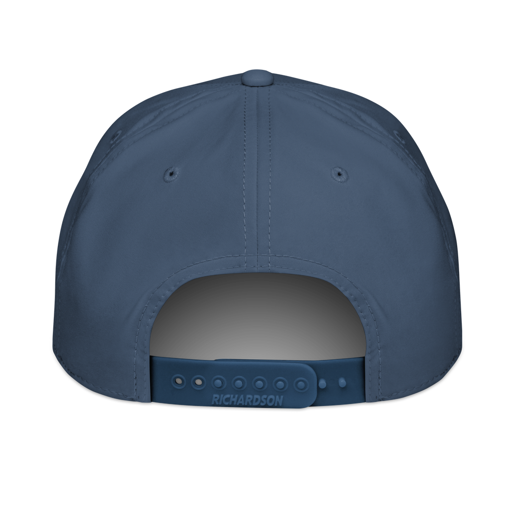 Mafia Rope Hat in light blue, back — snapback closure