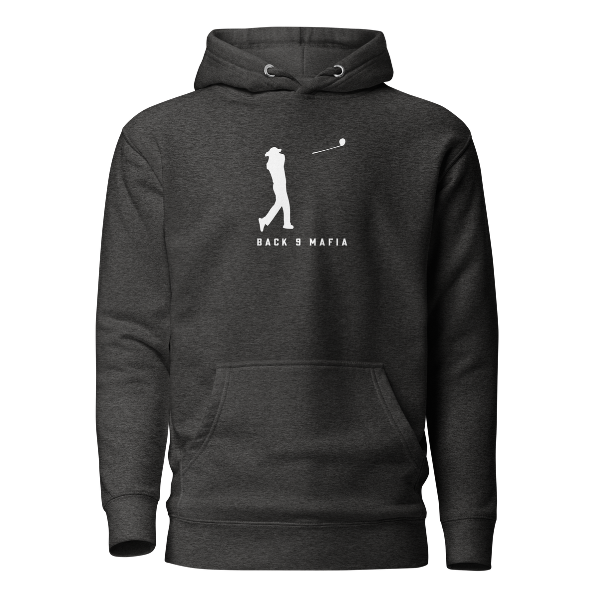 Mafia Hoodie in charcoal heather, printed chest mark