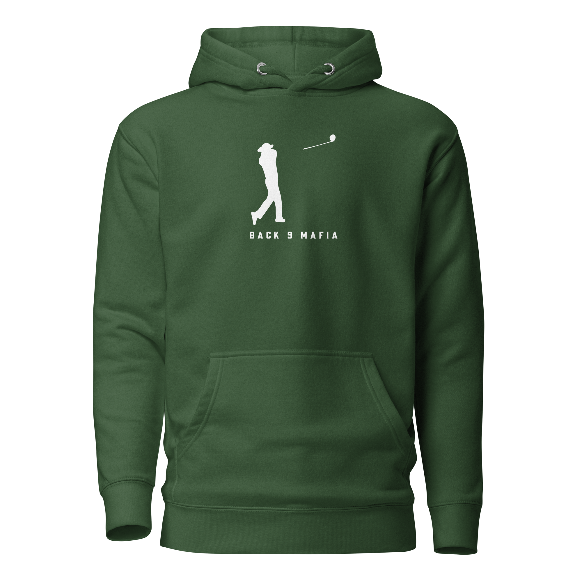 Mafia Hoodie in forest green, printed chest mark