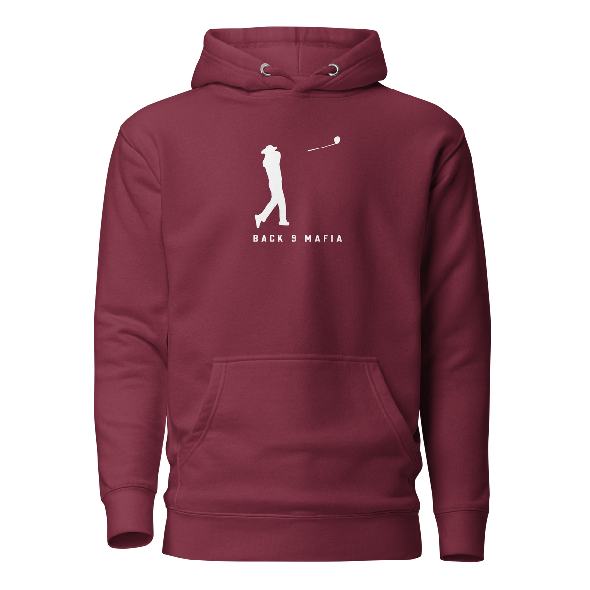 Mafia Hoodie in maroon, printed chest mark