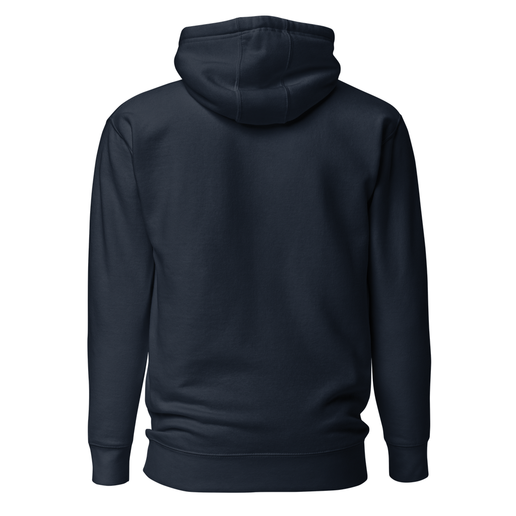 Mafia Hoodie in navy blazer, back