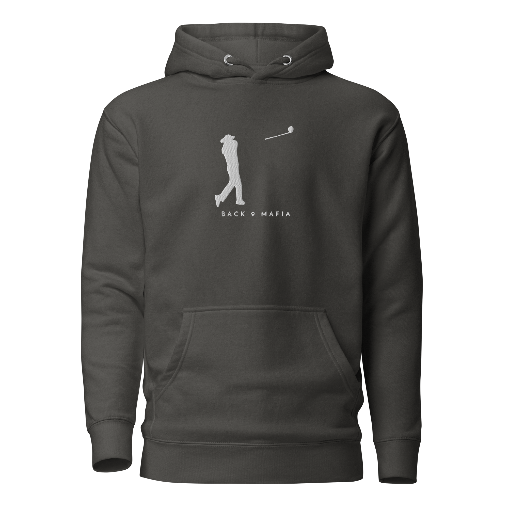 Mafia Hoodie in vintage black, embroidered chest mark