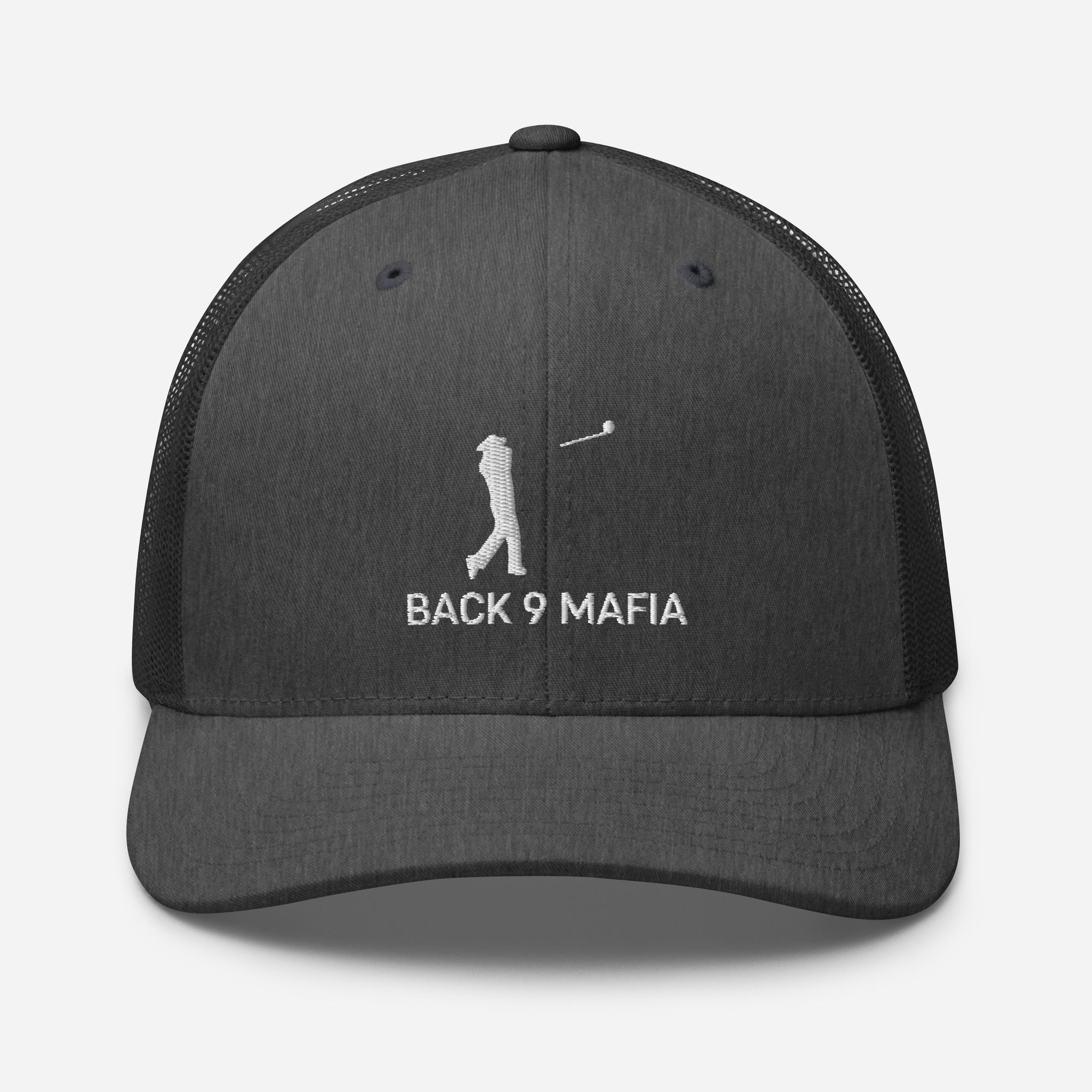 Mafia Trucker in dark heather grey, front