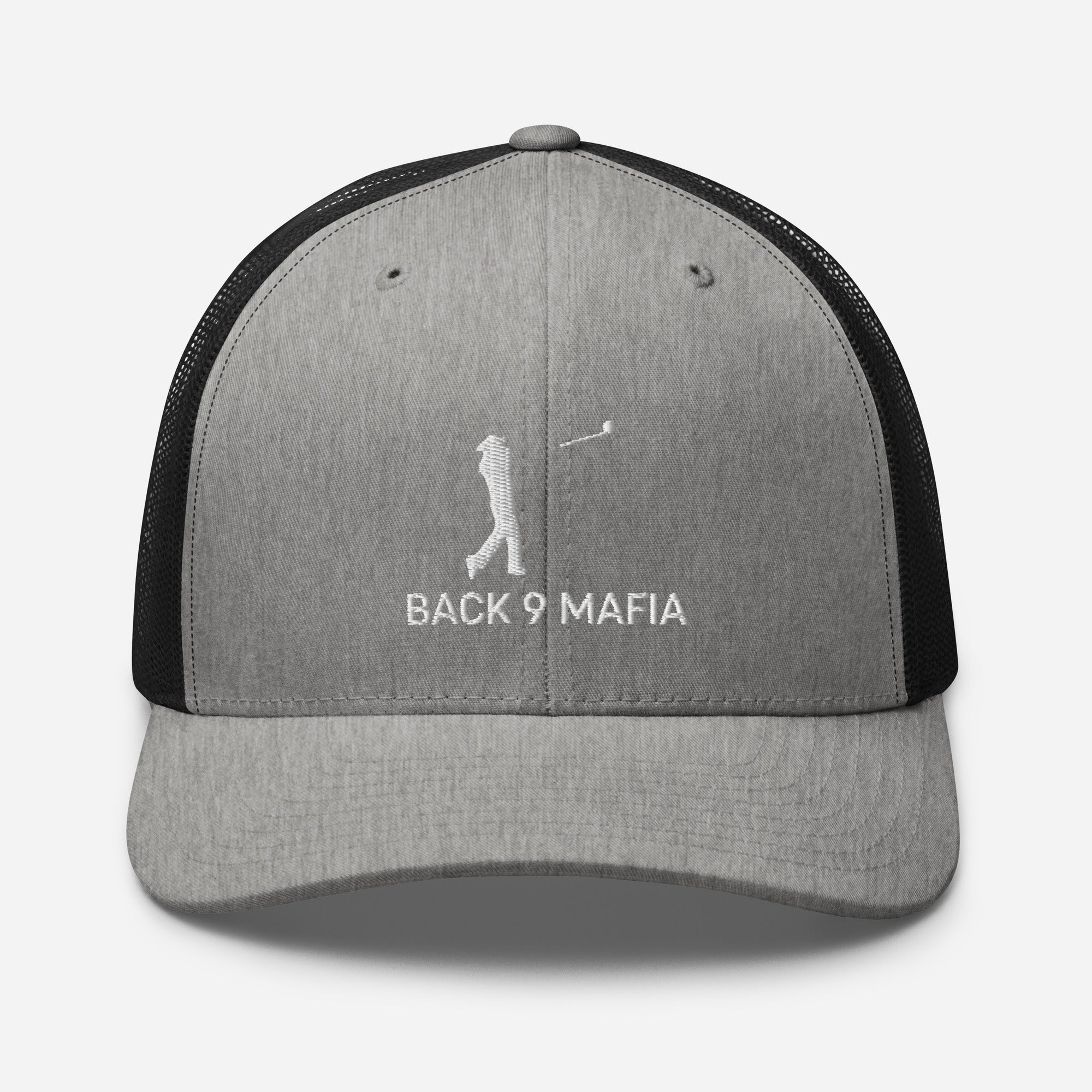 Mafia Trucker in heather and black, front