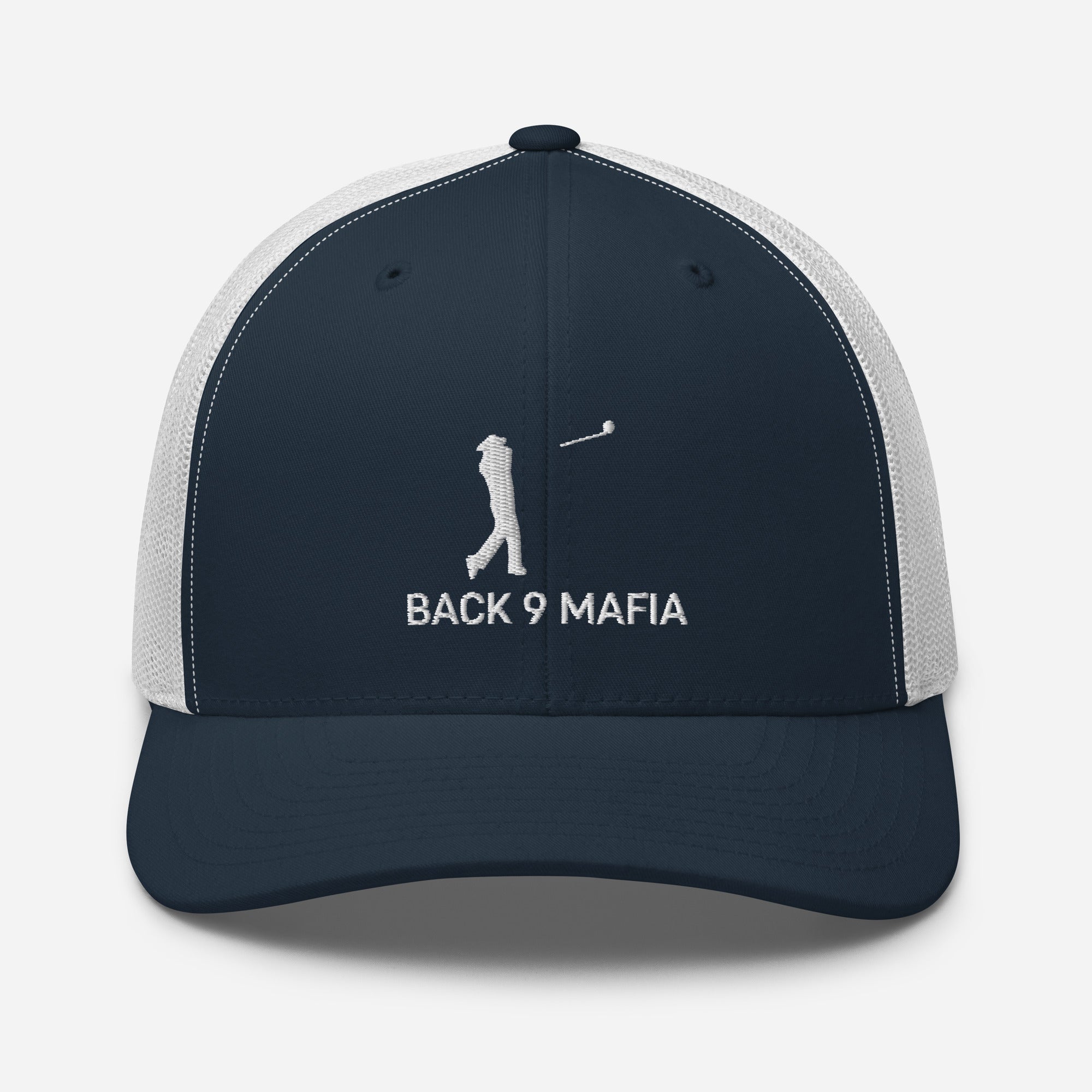 Mafia Trucker in navy and white, front