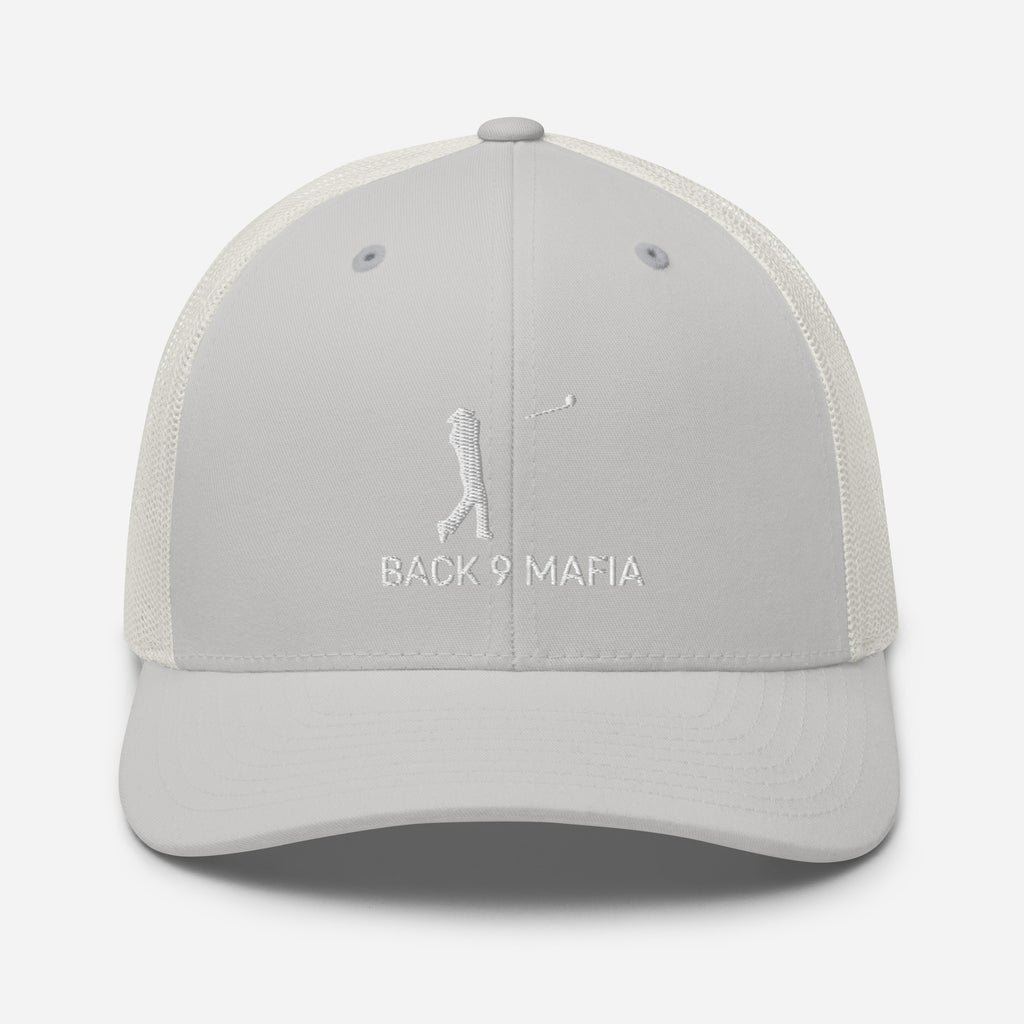 Mafia Trucker in silver, front — Back 9 Mafia golfer mark on the panel